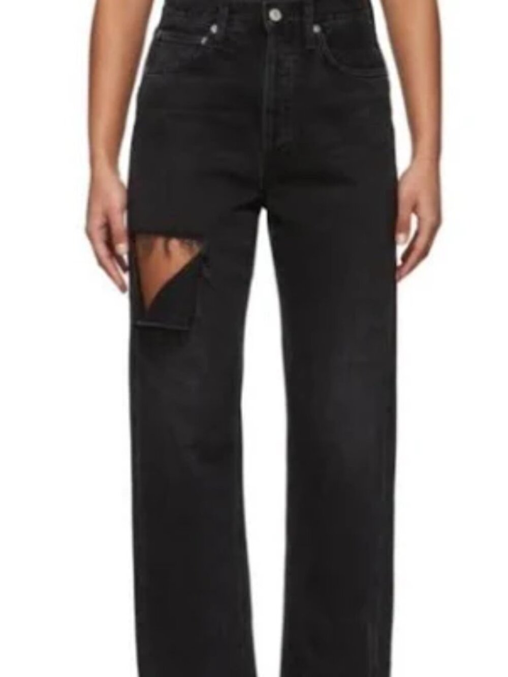 Agolde 90's Mid Rise Loose Fit Jeans Black Size 24